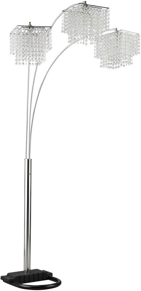 Misty Arc Floor Lamp with Crystal Shades