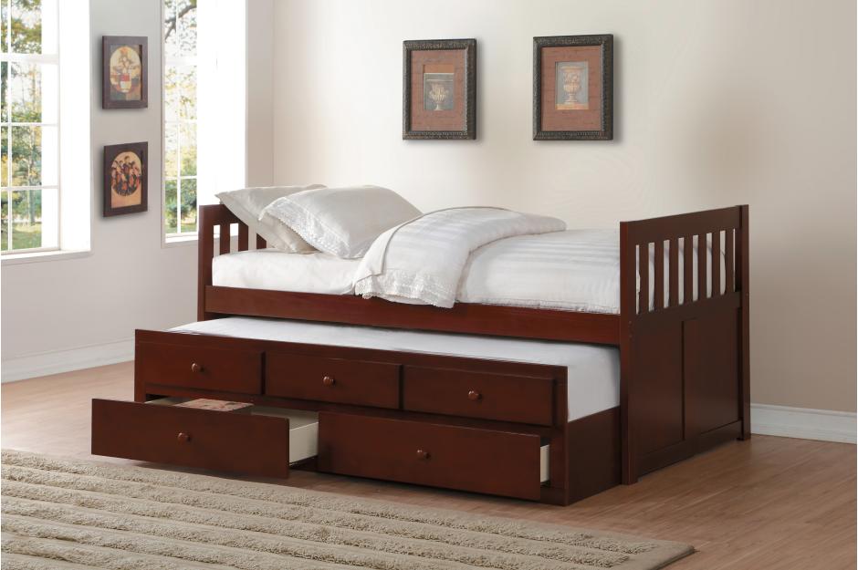 Ryan Twin Trundle Bed in  4 Color Options