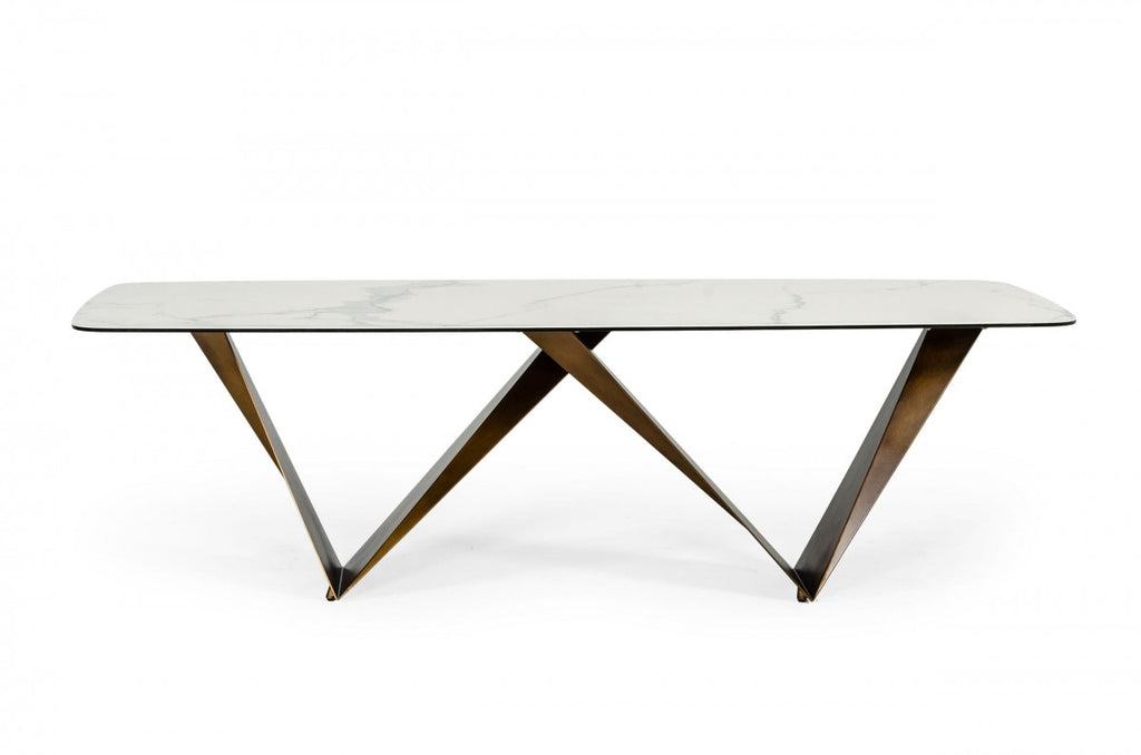 Mel Modern White Ceramic Dining Table