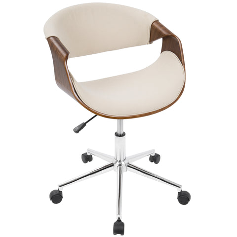 Curt Mid Century Fabric Office Chair in Cream