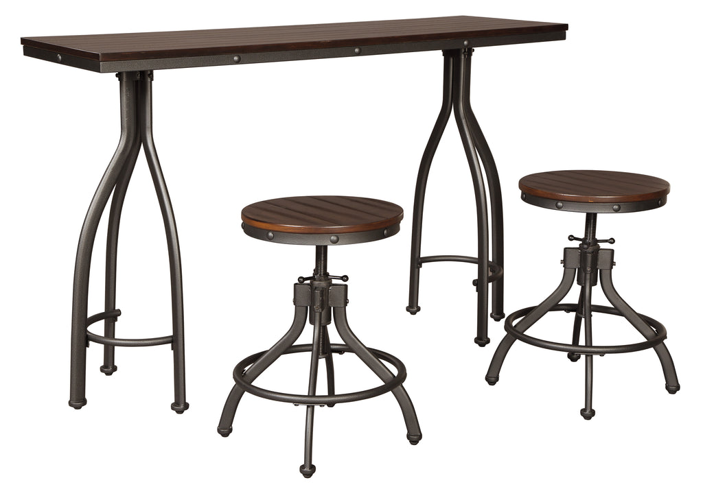 Industrial 3 Piece Counter Height Set