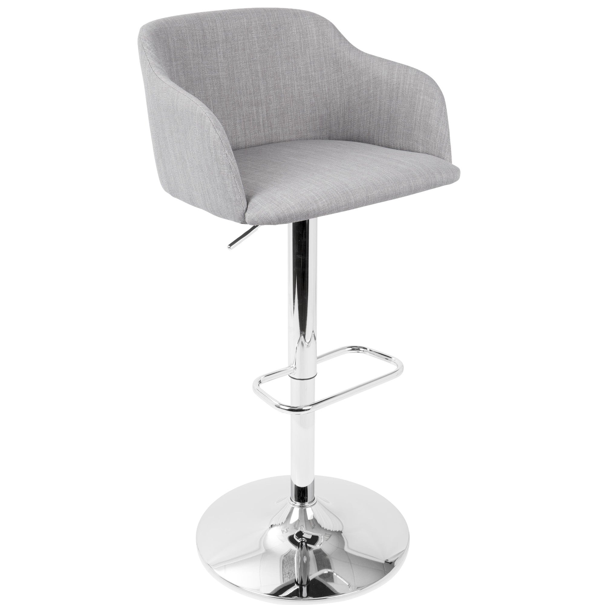 Light Grey Woven Adjustable Barstool