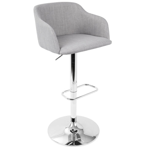 Light Grey Woven Adjustable Barstool