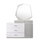 Flora Modern Platform Bed with Unique Padded Headboard