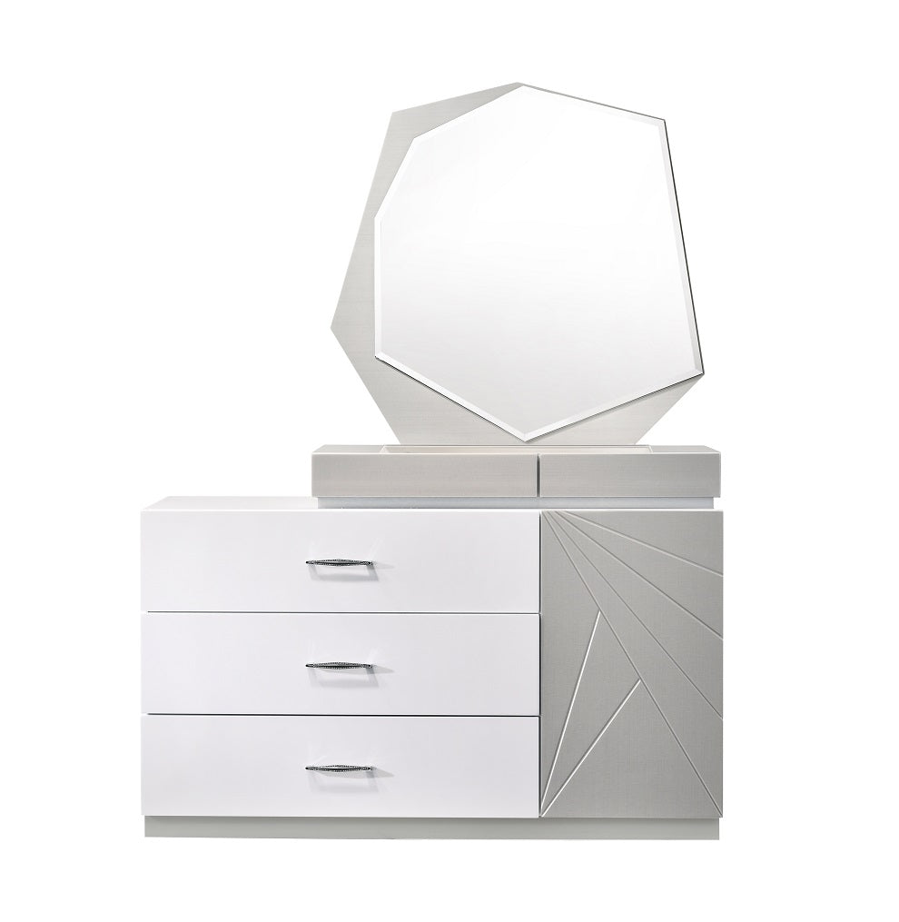 Flora Modern Platform Bed with Unique Padded Headboard
