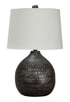 Urban Industrial Black & Gold Metal Table Lamp
