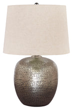 Antique Silver Hammered Aluminum Table Lamp