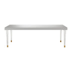 White Lacquer Dining Table with Acrylic Legs