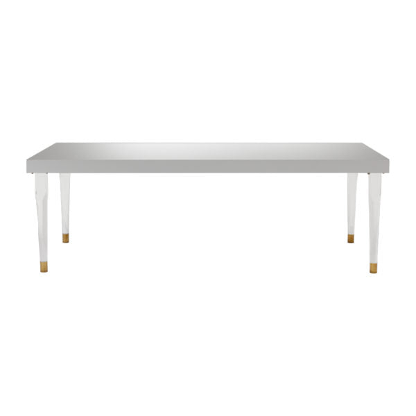 White Lacquer Dining Table with Acrylic Legs