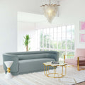 Mack Channel Tufted Sofa in Sea Blue Velvet