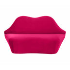 Lips Bright Pink Velvet Settee