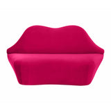 Lips Bright Pink Velvet Settee