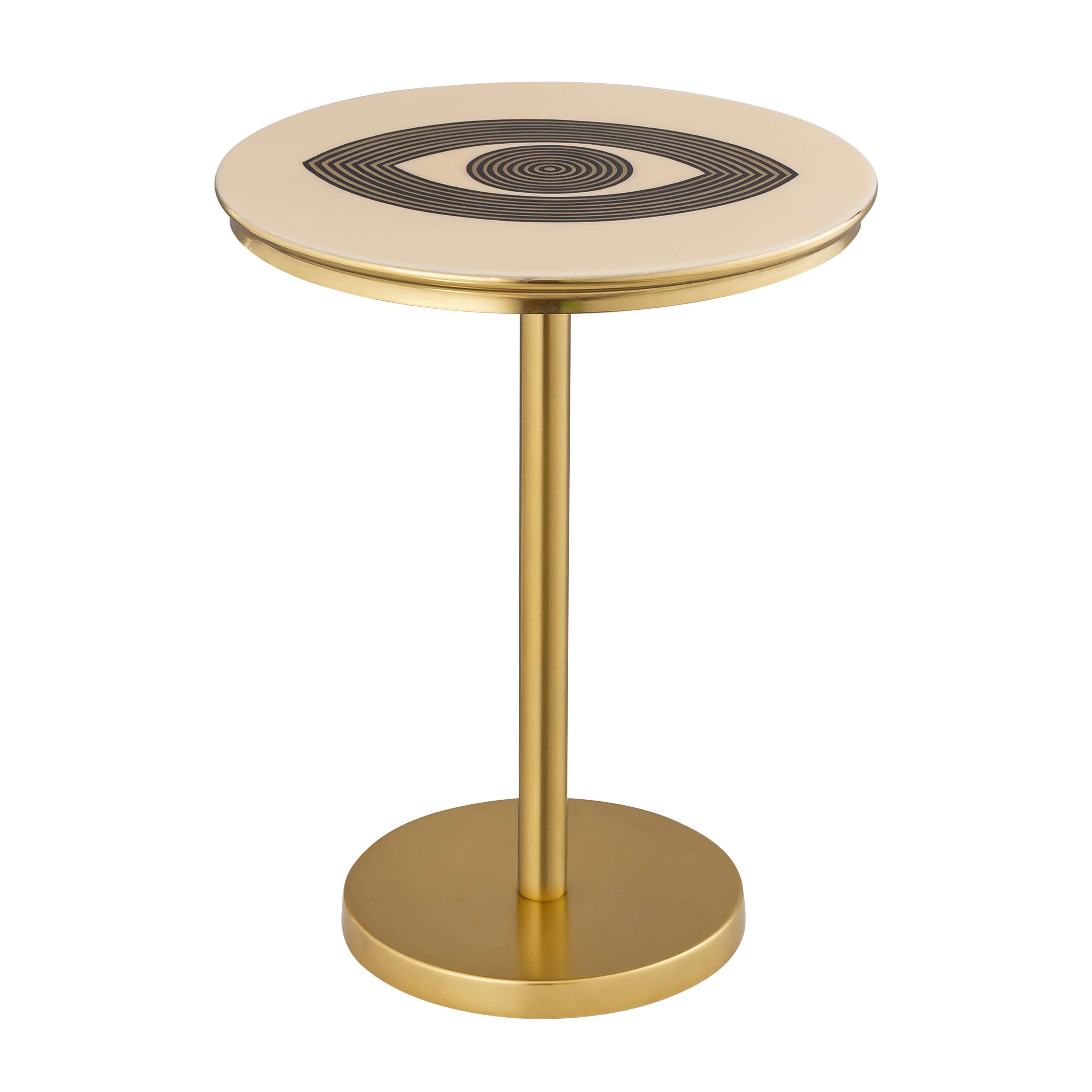 Eye Design Handpainted Accent Table