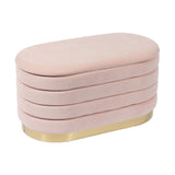 Velvet Storage Bench with Gold Base in 3 Color Options