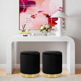 Velvet Storage Ottoman with Gold Base in 3 Color Options