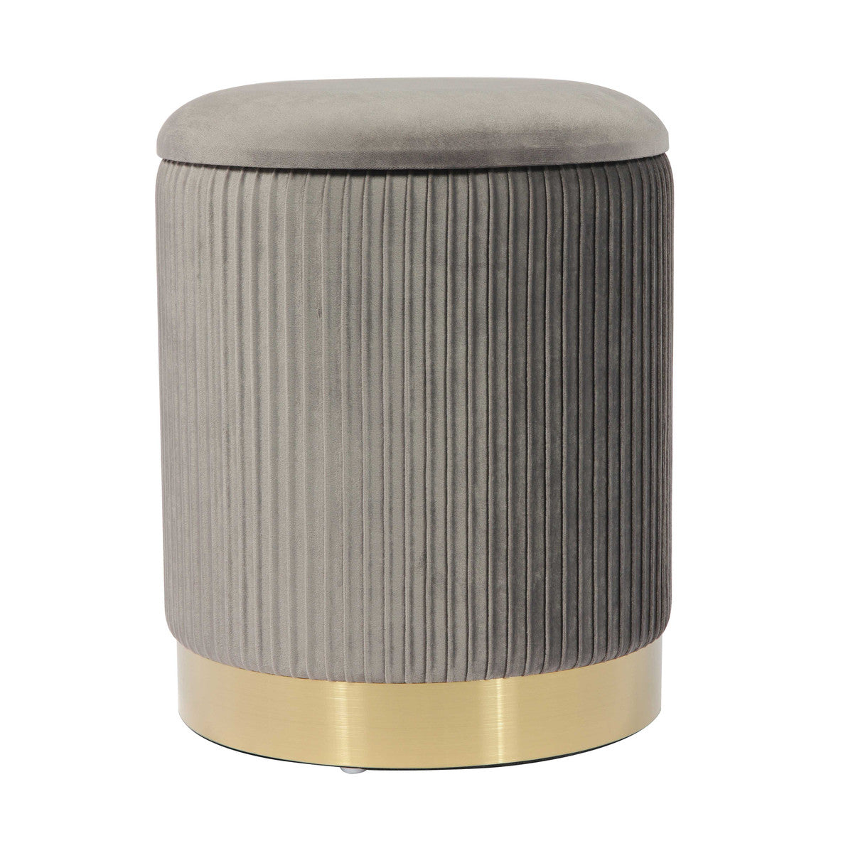 Velvet Storage Ottoman with Gold Base in 3 Color Options