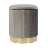 Velvet Storage Ottoman with Gold Base in 3 Color Options