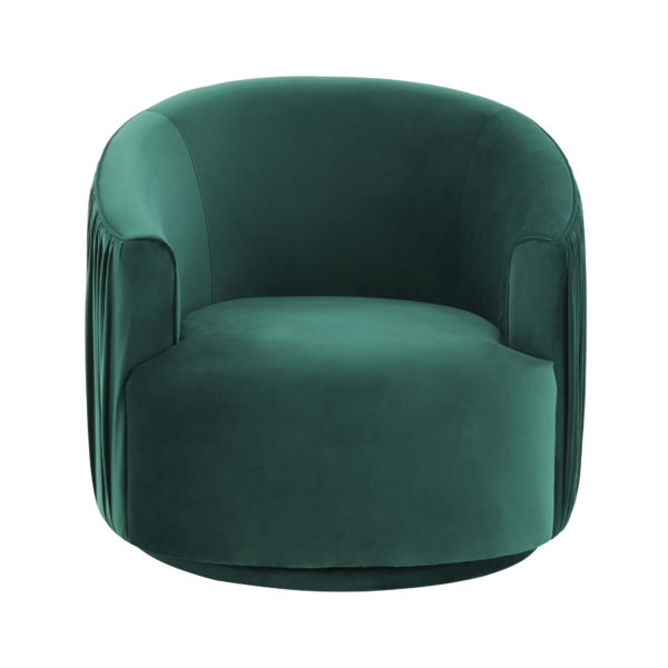 Pleated Velvet Swivel Accent Chair in 4 Color Options