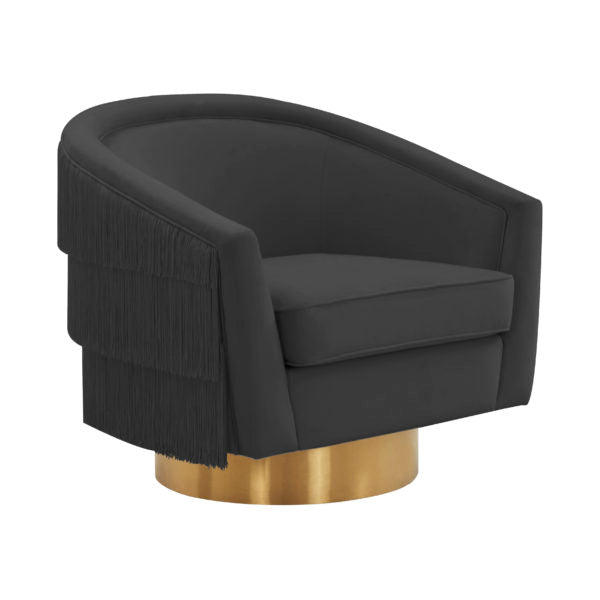 Fabiola Velvet Swivel Accent Chair in 4 Color Options