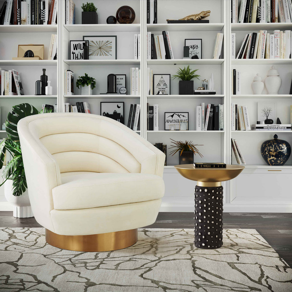Channel Tufted Swivel Accent Chair in 3 Color Options