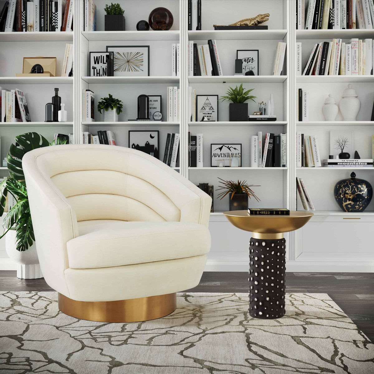 Channel Tufted Swivel Accent Chair in 3 Color Options