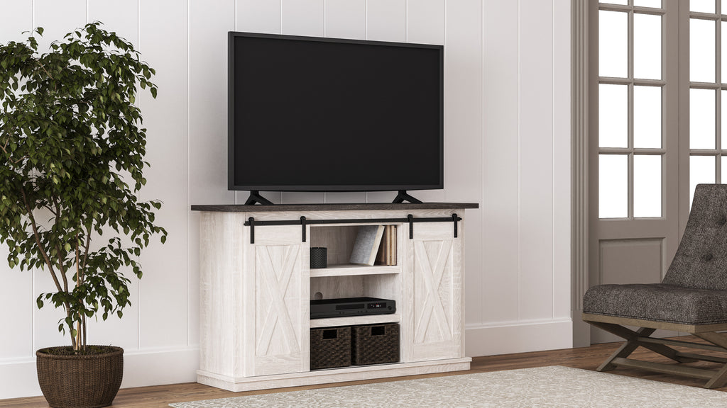Doris Media Stand with Sliding Barn Doors