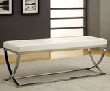 Nova Modern Bench with Chrome Base in Black or White