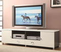White & Gun Metal Contemporary TV Console