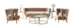 Kourtney Velvet Beige and Gold Living Room Collection