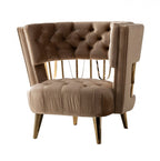 Kourtney Velvet Beige and Gold Living Room Collection