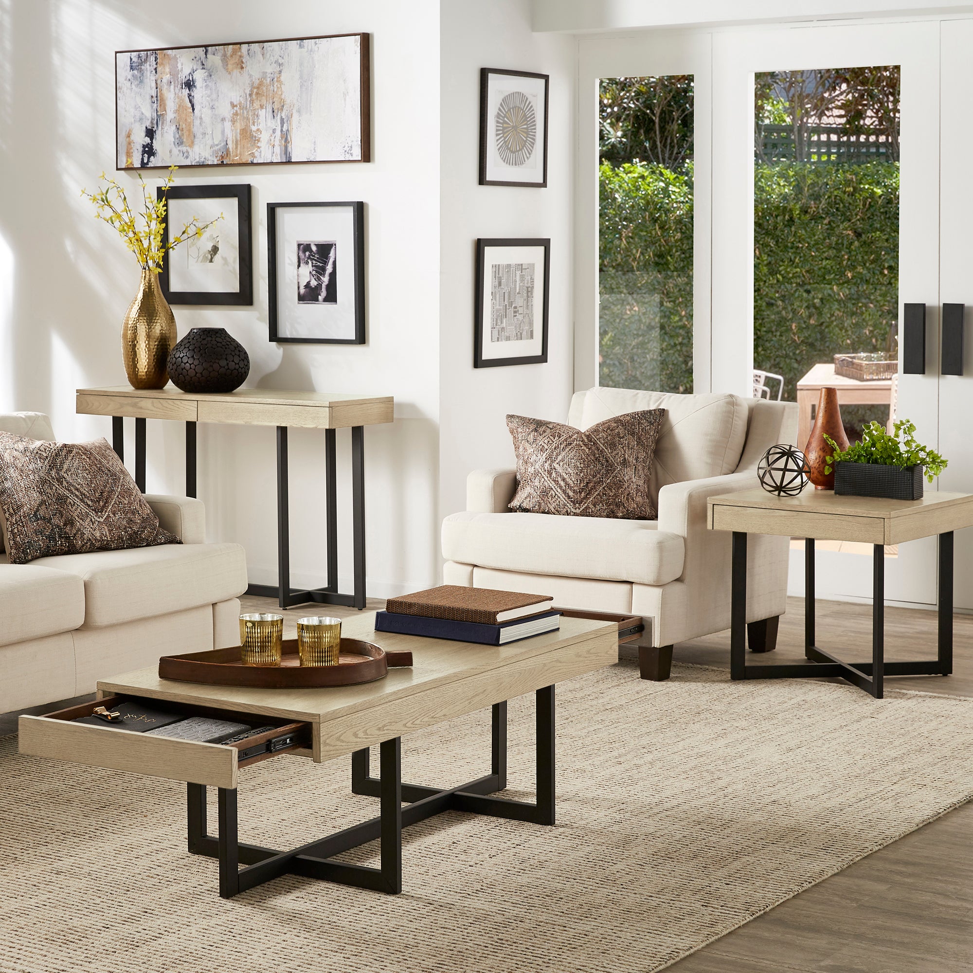 Mid Century Modern Storage Occasional Tables in 4 Color Options