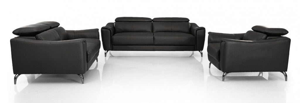 Dane Leather Living Room Collection in Cognac or Black