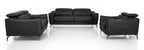 Dane Leather Living Room Collection in Cognac or Black