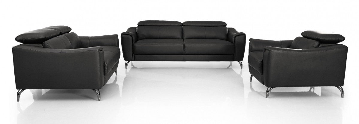 Dane Leather Living Room Collection in Cognac or Black