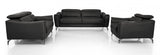 Dane Leather Living Room Collection in Cognac or Black