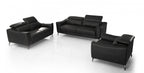 Dane Leather Living Room Collection in Cognac or Black