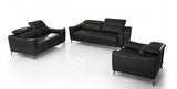 Dane Leather Living Room Collection in Cognac or Black