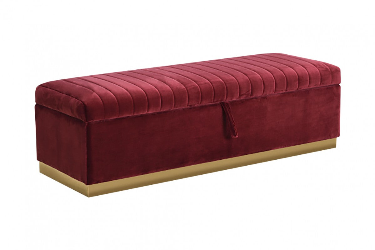 Ray Red Velvet King Size Bed