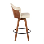Edwin Mid Century Counter Stool in Cream, Grey or Black