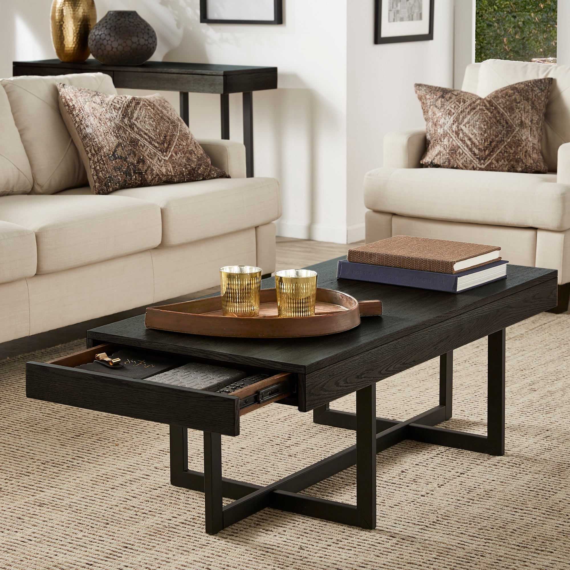 Mid Century Modern Storage Occasional Tables in 4 Color Options