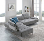 Natasha Tufted Fabric Sectional with Adjustable Backrest