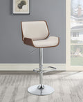 Walnut Adjustable Barstool in Black or Ecru