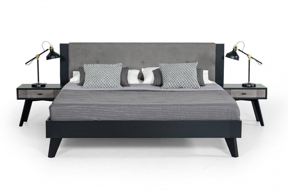 Pandora Grey & Black Platform Bedroom Collection