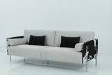 Modern Cowhide Sofa with Spiral Legs
