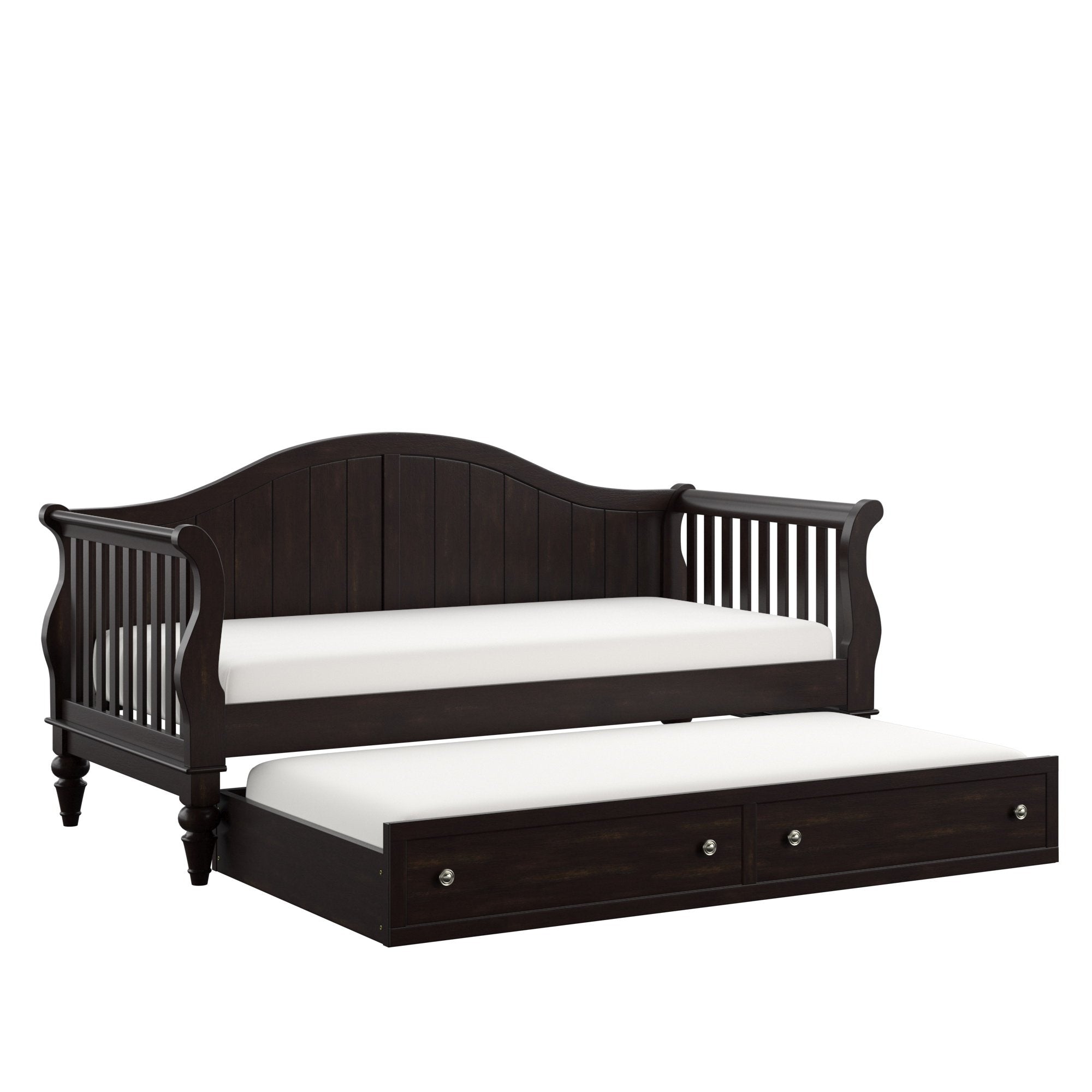 Traditional Slatted Day Bed with Option Trundle in 3 Color Options