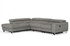 Vern Reclining Eco-Leather Sectional in Grey or Taupe